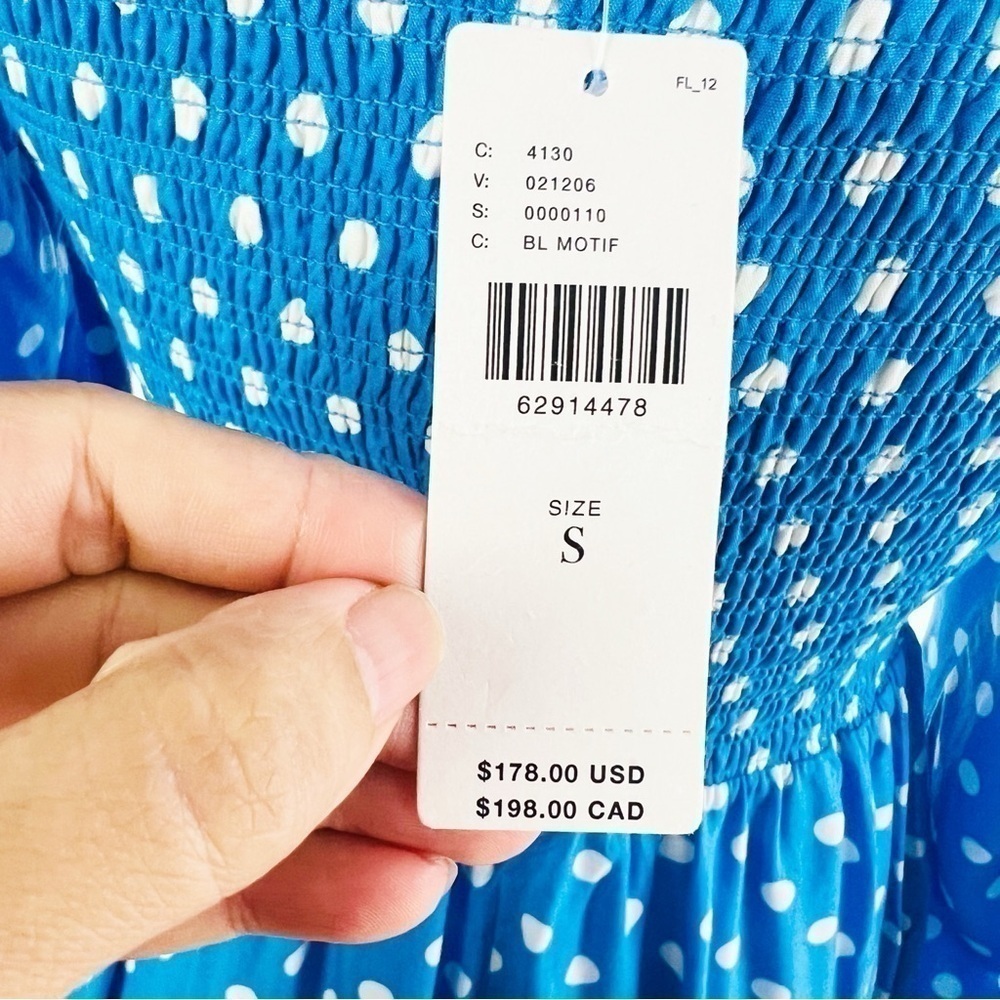 💋Anthropologie Dolan polka dots light blue maxi dress size S - Picture 11 of 16